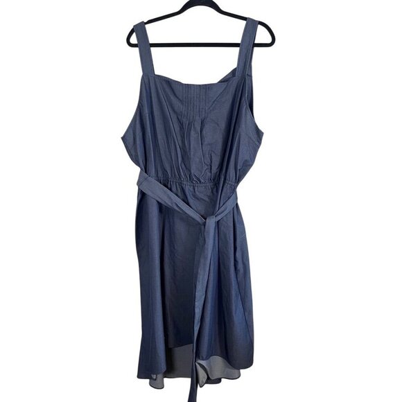 Ava Viv Tank Midi Chambray Dress 3X Blue  Western Boho Classic 80s Chic Retro - Picture 1 of 13